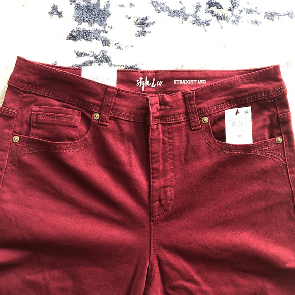 Style&Co Tummy Control Rail Straight Leg Embroider - Picture 6 of 8